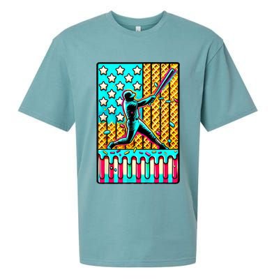 Ice Cream Drip Baseball Stuff Drip For Boy American Flag  Sueded Cloud Jersey T-Shirt