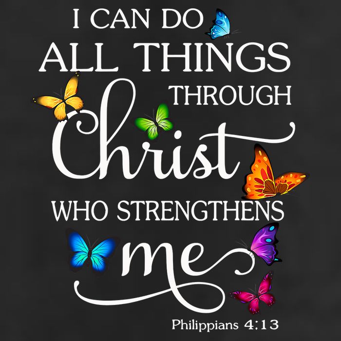 I Can Do All Things Through Christ Who Strengthens Me Butterfly Art Cool Comfort Performance Bucket Hat