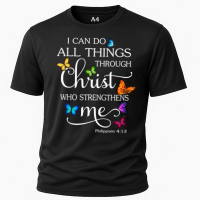 I Can Do All Things Through Christ Who Strengthens Me Butterfly Art Performance Shirt