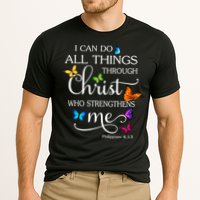 I Can Do All Things Through Christ Who Strengthens Me Butterfly Art Cooling Performance Crew T-Shirt