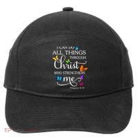 I Can Do All Things Through Christ Who Strengthens Me Butterfly Art 7-Panel Snapback Hat