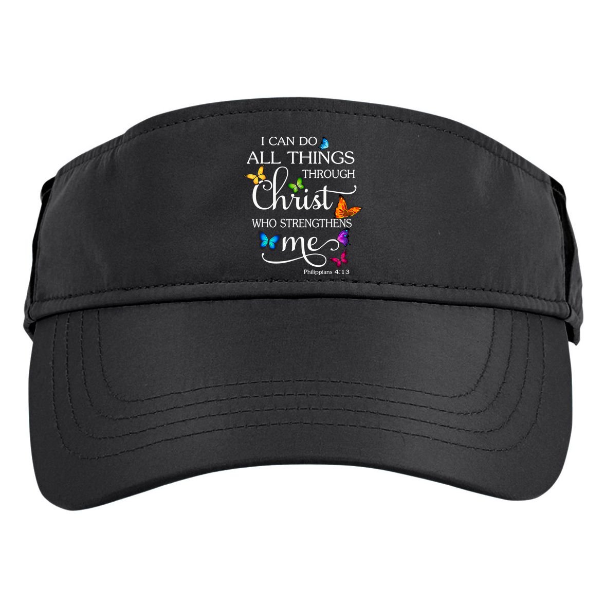 I Can Do All Things Through Christ Who Strengthens Me Butterfly Art Adult Drive Performance Visor