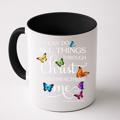 I Can Do All Things Through Christ Who Strengthens Me Butterfly Art Mug