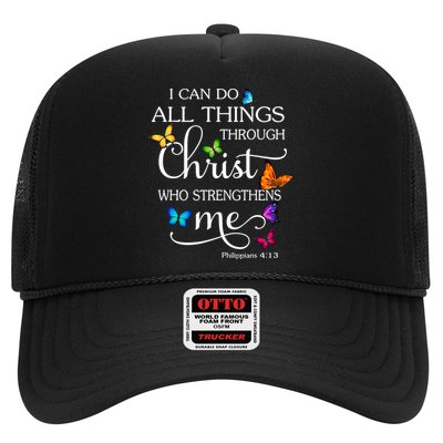 I Can Do All Things Through Christ Who Strengthens Me Butterfly Art Trucker Hat
