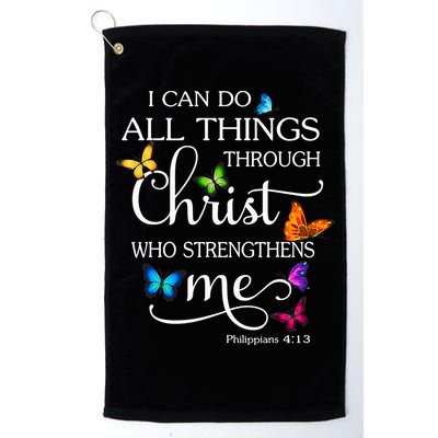 I Can Do All Things Through Christ Who Strengthens Me Butterfly Art Golf Towel