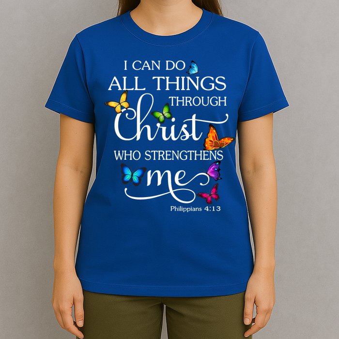 I Can Do All Things Through Christ Who Strengthens Me Butterfly Art T-Shirt