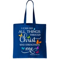 I Can Do All Things Through Christ Who Strengthens Me Butterfly Art Bag