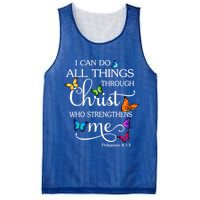 I Can Do All Things Through Christ Who Strengthens Me Butterfly Art Mesh Reversible Basketball Jersey Tank