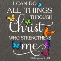 I Can Do All Things Through Christ Who Strengthens Me Butterfly Art Cotton Canvas Backpack
