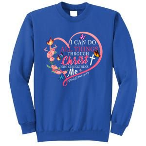 I Can Do All Things Through Christ Butterfly Art Funny Gift Religious Gift Sweatshirt