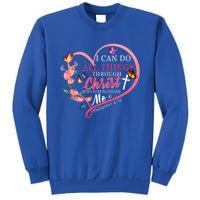 I Can Do All Things Through Christ Butterfly Art Funny Gift Religious Gift Sweatshirt