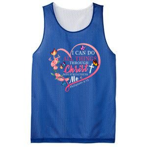 I Can Do All Things Through Christ Butterfly Art Funny Gift Religious Gift Mesh Reversible Basketball Jersey Tank