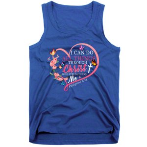 I Can Do All Things Through Christ Butterfly Art Funny Gift Religious Gift Tank Top