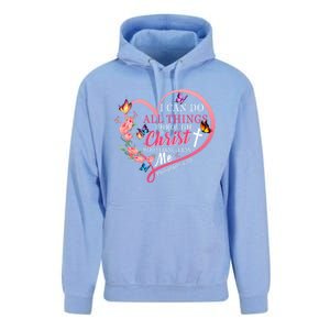 I Can Do All Things Through Christ Butterfly Art Funny Gift Religious Gift Unisex Surf Hoodie