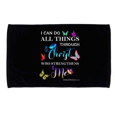 I Can Do All Things Through Christ Butterfly Art Religious Microfiber Hand Towel