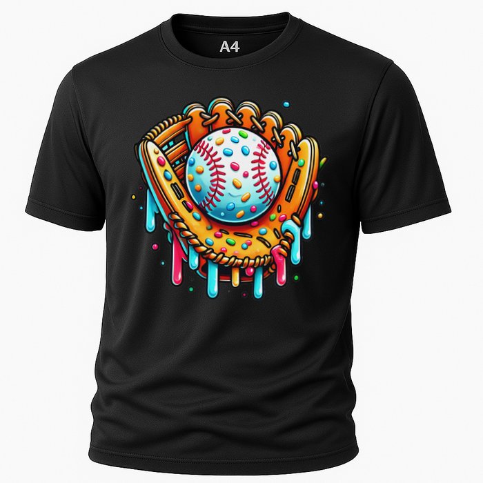 Ice Cream Drip Baseball Stuff Baseball Drip For Cooling Performance Crew T-Shirt