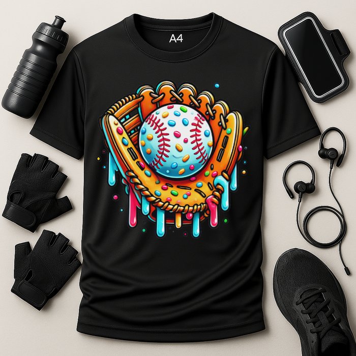 Ice Cream Drip Baseball Stuff Baseball Drip For Cooling Performance Crew T-Shirt