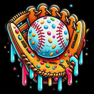Ice Cream Drip Baseball Stuff Baseball Drip For T-Shirt