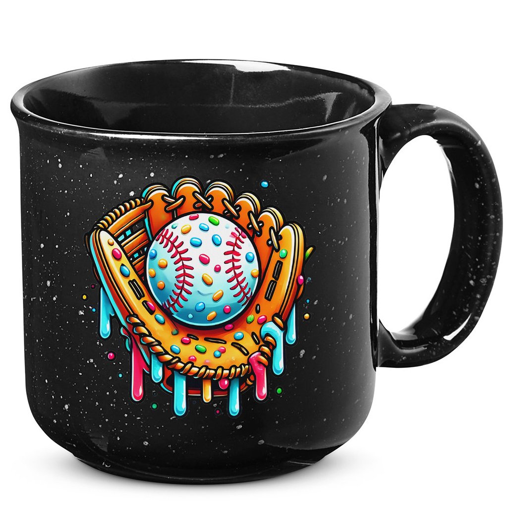 Ice Cream Drip Baseball Stuff Baseball Drip For 15oz Campfire Ceramic Mug