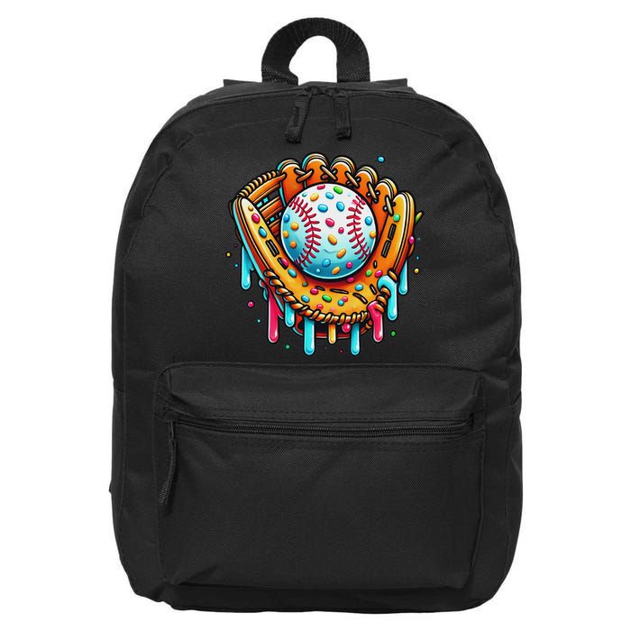 Ice Cream Drip Baseball Stuff Baseball Drip For 16 in Basic Backpack