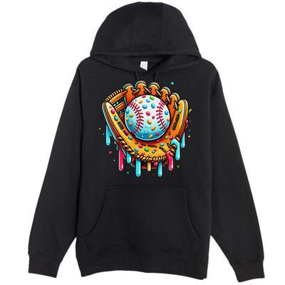 Ice Cream Drip Baseball Stuff Baseball Drip For Premium Pullover Hoodie