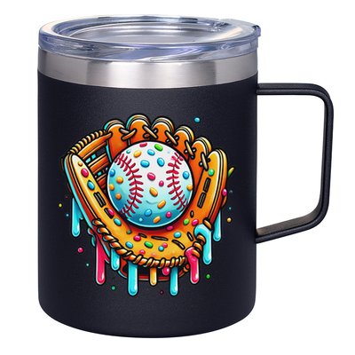 Ice Cream Drip Baseball Stuff Baseball Drip For 12oz Stainless Steel Coffee Mug