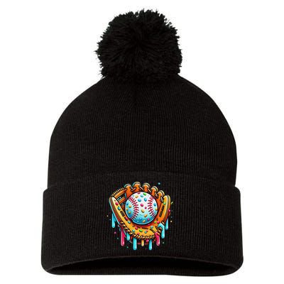 Ice Cream Drip Baseball Stuff Baseball Drip For Pom Pom 12in Knit Beanie