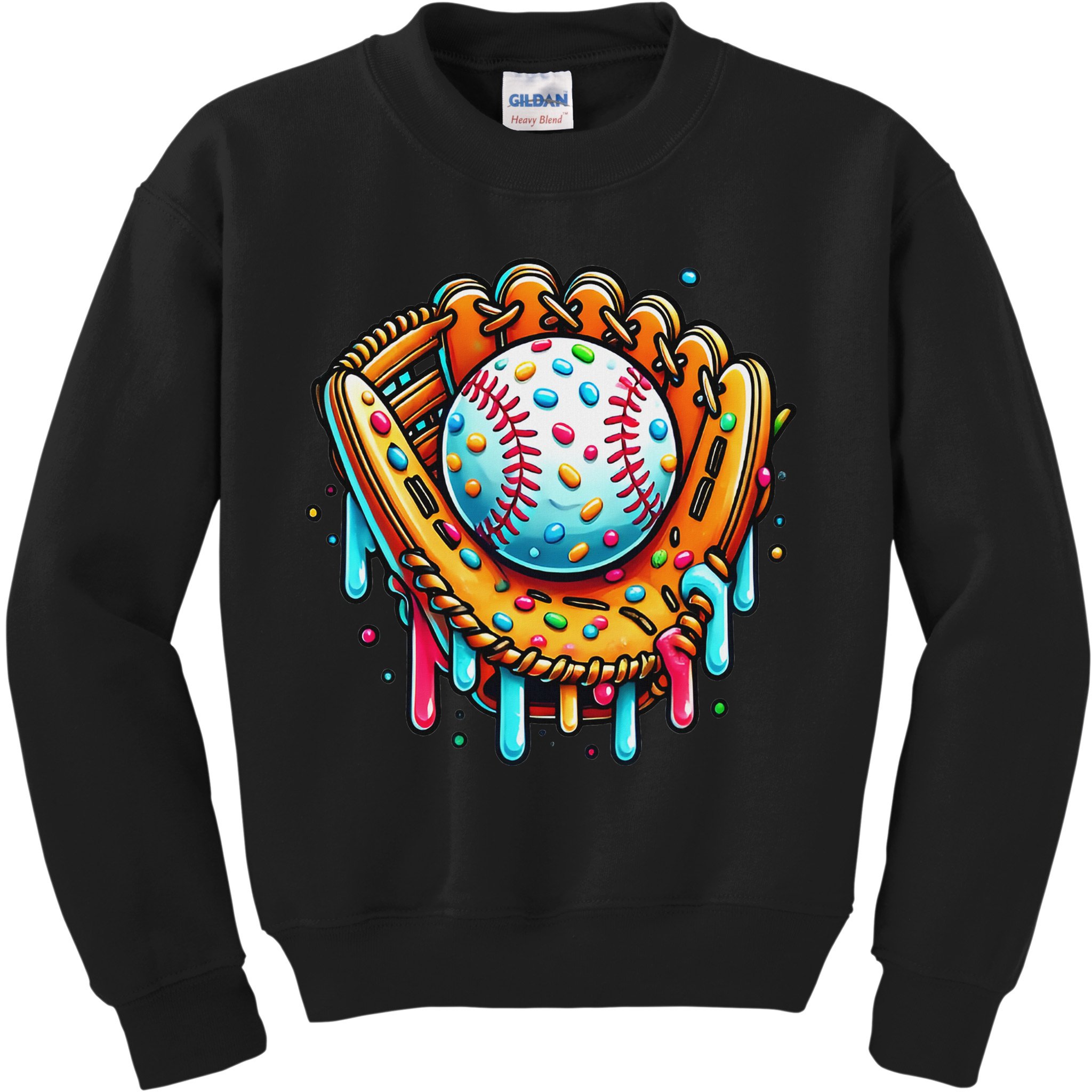 Ice Cream Drip Baseball Stuff Baseball Drip For Kids Sweatshirt