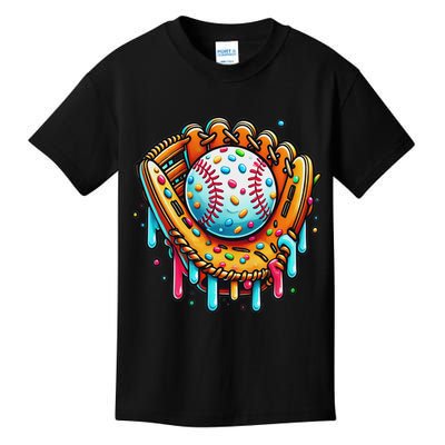 Ice Cream Drip Baseball Stuff Baseball Drip For Kids T-Shirt