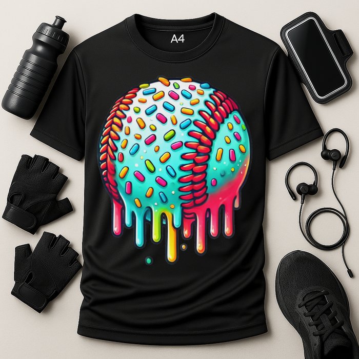 Ice Cream Drip Baseball Stuff Baseball Drip For Cooling Performance Crew T-Shirt