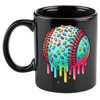 Ice Cream Drip Baseball Stuff Baseball Drip For 11oz C Handle Ceramic Mug