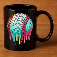 Ice Cream Drip Baseball Stuff Baseball Drip For 11oz C Handle Ceramic Mug
