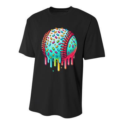Ice Cream Drip Baseball Stuff Baseball Drip For Youth Performance Sprint T-Shirt