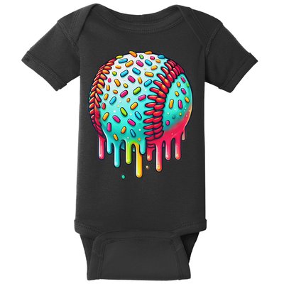 Ice Cream Drip Baseball Stuff Baseball Drip For Baby Bodysuit