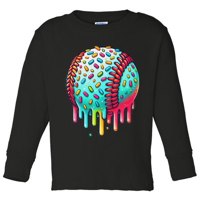 Ice Cream Drip Baseball Stuff Baseball Drip For Toddler Long Sleeve Shirt