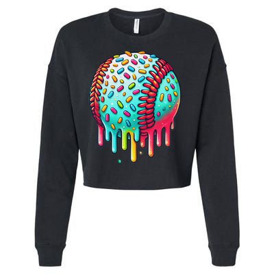 Ice Cream Drip Baseball Stuff Baseball Drip For Cropped Pullover Crew