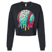 Ice Cream Drip Baseball Stuff Baseball Drip For Cropped Pullover Crew