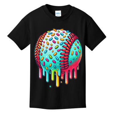Ice Cream Drip Baseball Stuff Baseball Drip For Kids T-Shirt