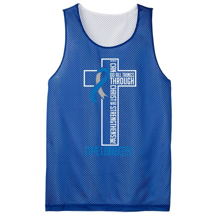 I Can Do Things Jesus Who Strenghtens Me Diabetes Type 1 Meaningful Gift Mesh Reversible Basketball Jersey Tank