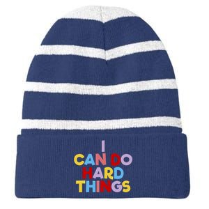 I Can Do Hard Things Teacher Inspiration Do Hard Things Striped Beanie with Solid Band