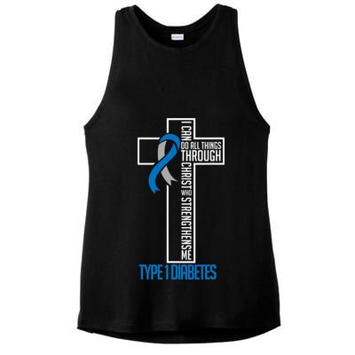 I Can Do Things Jesus Who Strenghtens Me Diabetes Type 1 Ladies PosiCharge Tri-Blend Wicking Tank