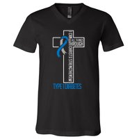 I Can Do Things Jesus Who Strenghtens Me Diabetes Type 1 V-Neck T-Shirt