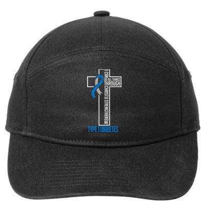 I Can Do Things Jesus Who Strenghtens Me Diabetes Type 1 7-Panel Snapback Hat