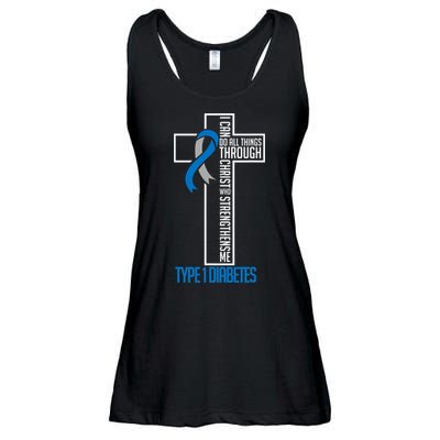 I Can Do Things Jesus Who Strenghtens Me Diabetes Type 1 Ladies Essential Flowy Tank