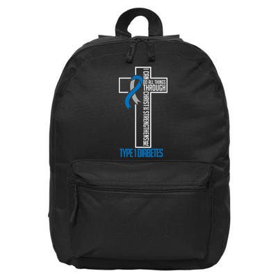 I Can Do Things Jesus Who Strenghtens Me Diabetes Type 1 16 in Basic Backpack