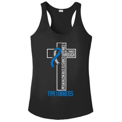 I Can Do Things Jesus Who Strenghtens Me Diabetes Type 1 Ladies PosiCharge Competitor Racerback Tank