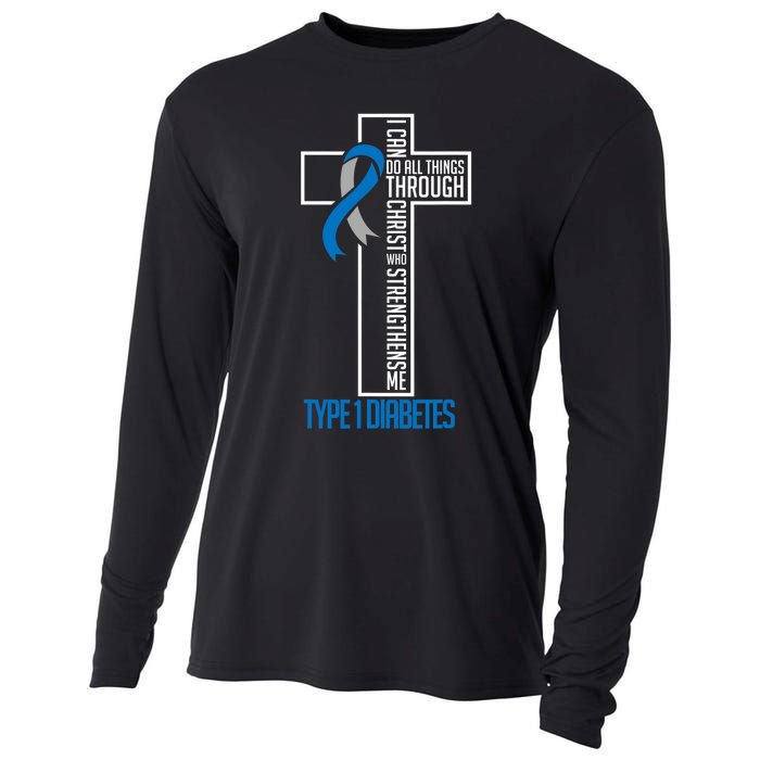 I Can Do Things Jesus Who Strenghtens Me Diabetes Type 1 Cooling Performance Long Sleeve Crew