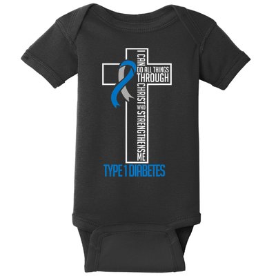I Can Do Things Jesus Who Strenghtens Me Diabetes Type 1 Baby Bodysuit