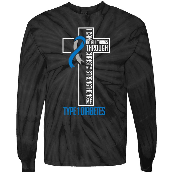 I Can Do Things Jesus Who Strenghtens Me Diabetes Type 1 Tie-Dye Long Sleeve Shirt