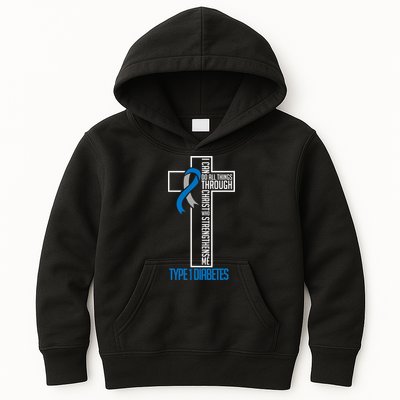 I Can Do Things Jesus Who Strenghtens Me Diabetes Type 1 Kids Hoodie